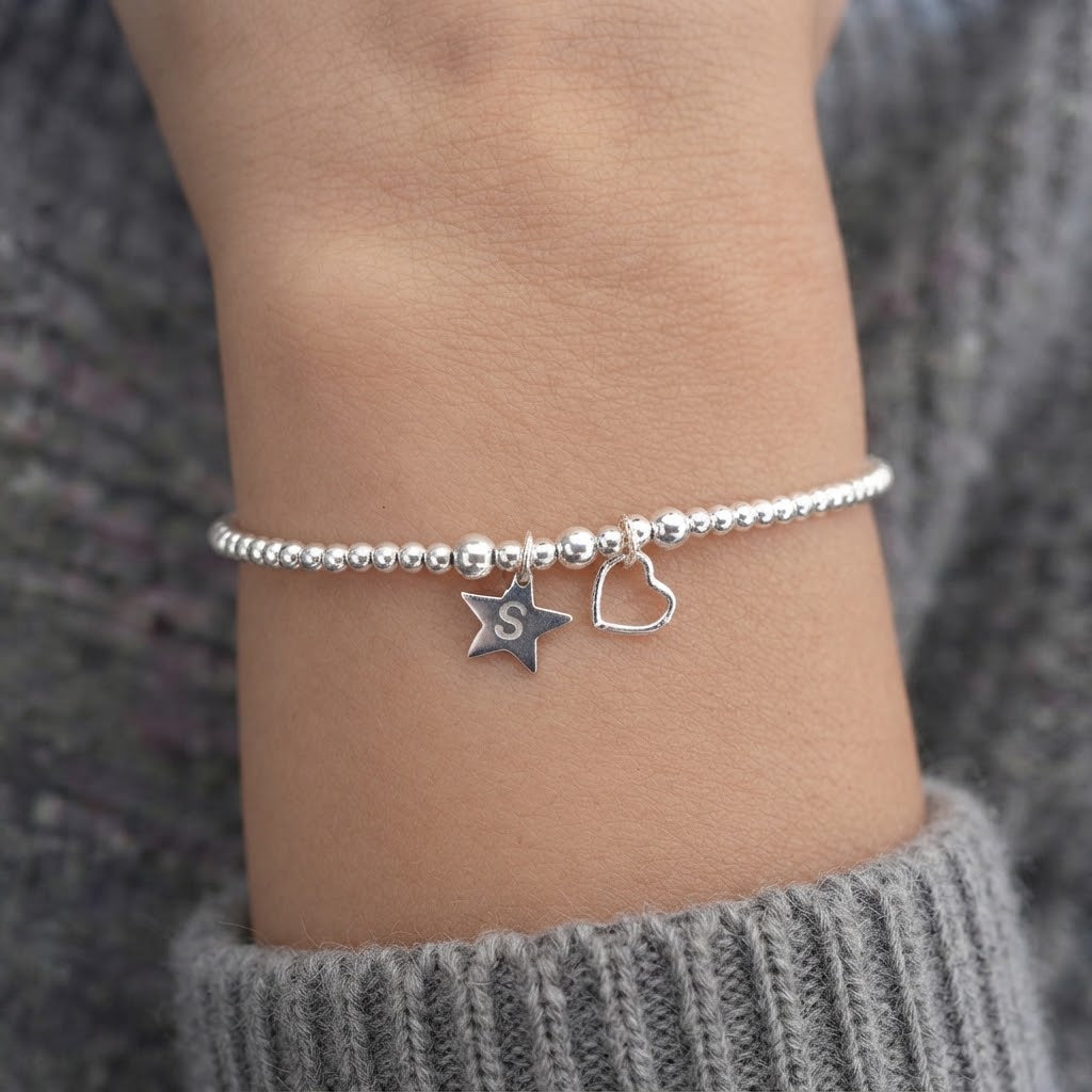 Personalised Initial Sterling Silver Star Bracelet