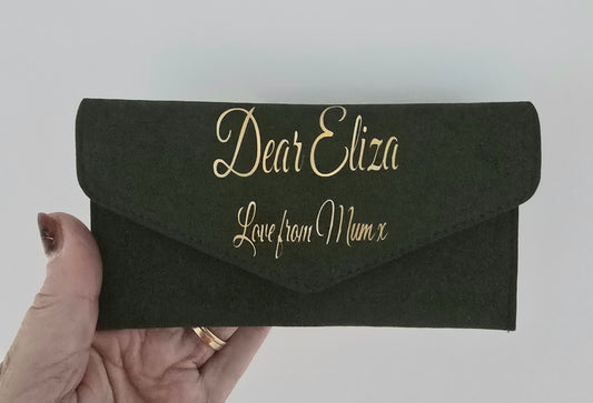 Personalised Velvet Christmas Money Envelope