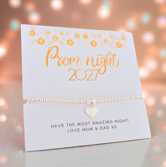 Prom Night 2027 Heart Charm Bracelet