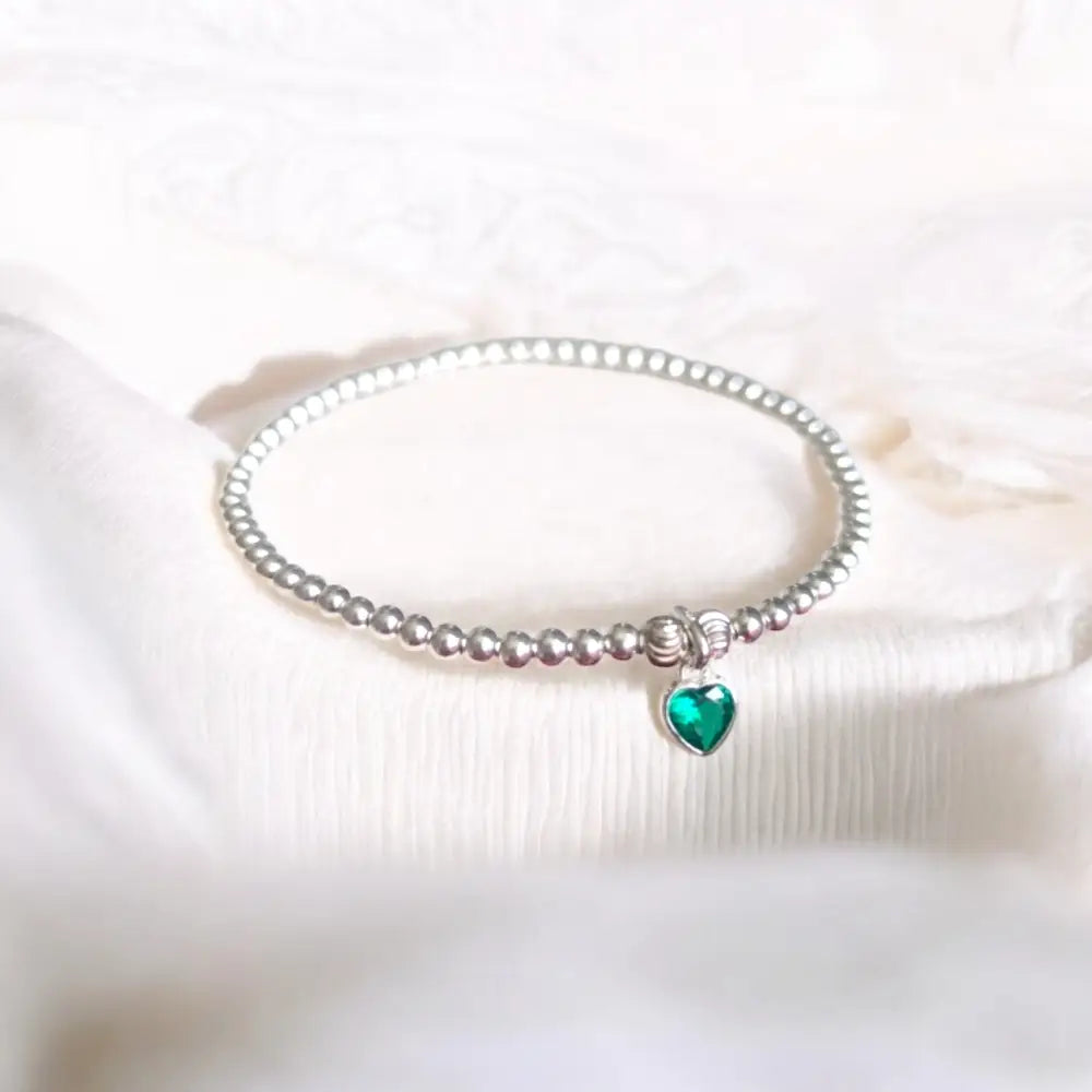 May Emerald Heart Birthstone Bracelet - Bracelets