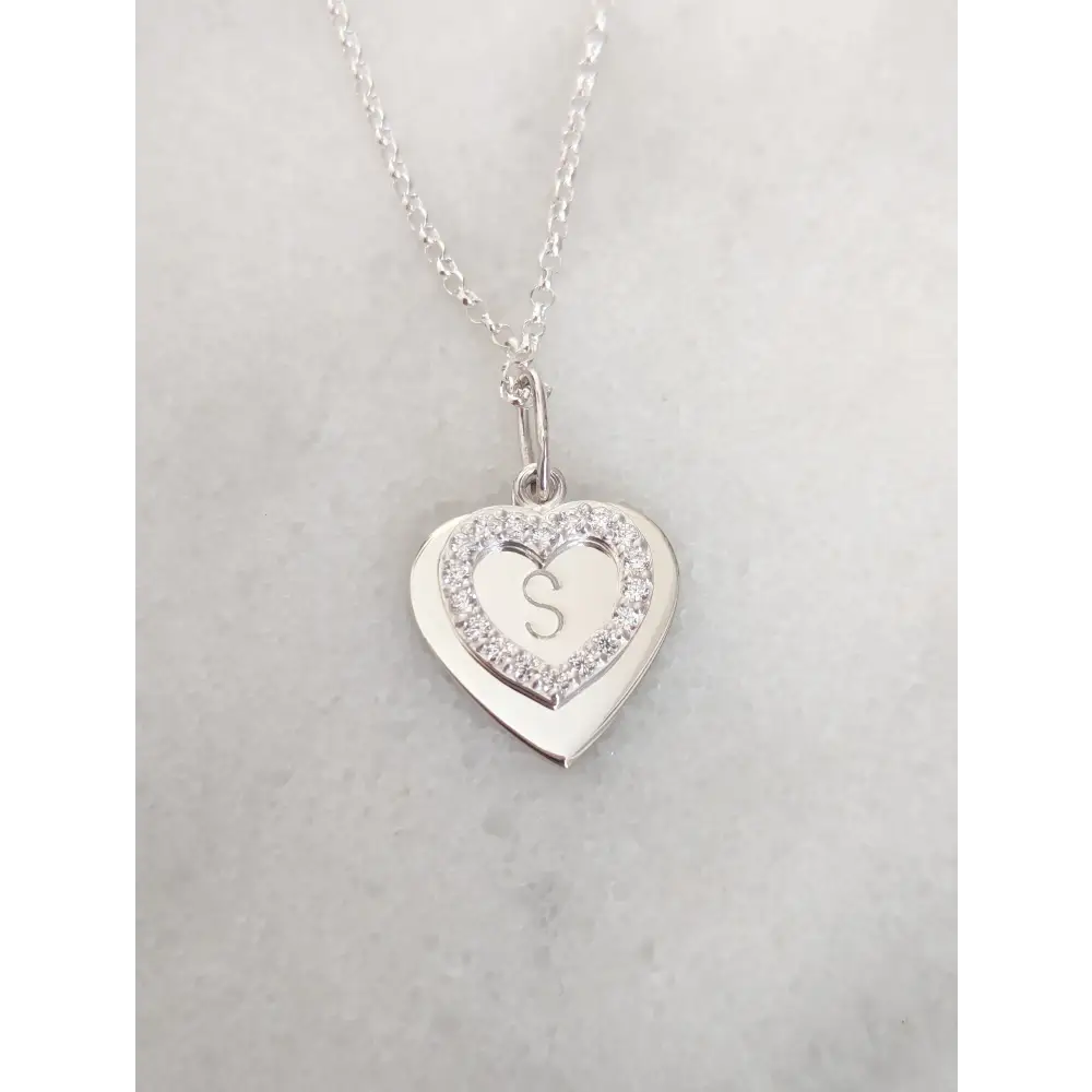 Personalised Initial Double Heart Necklace - necklace