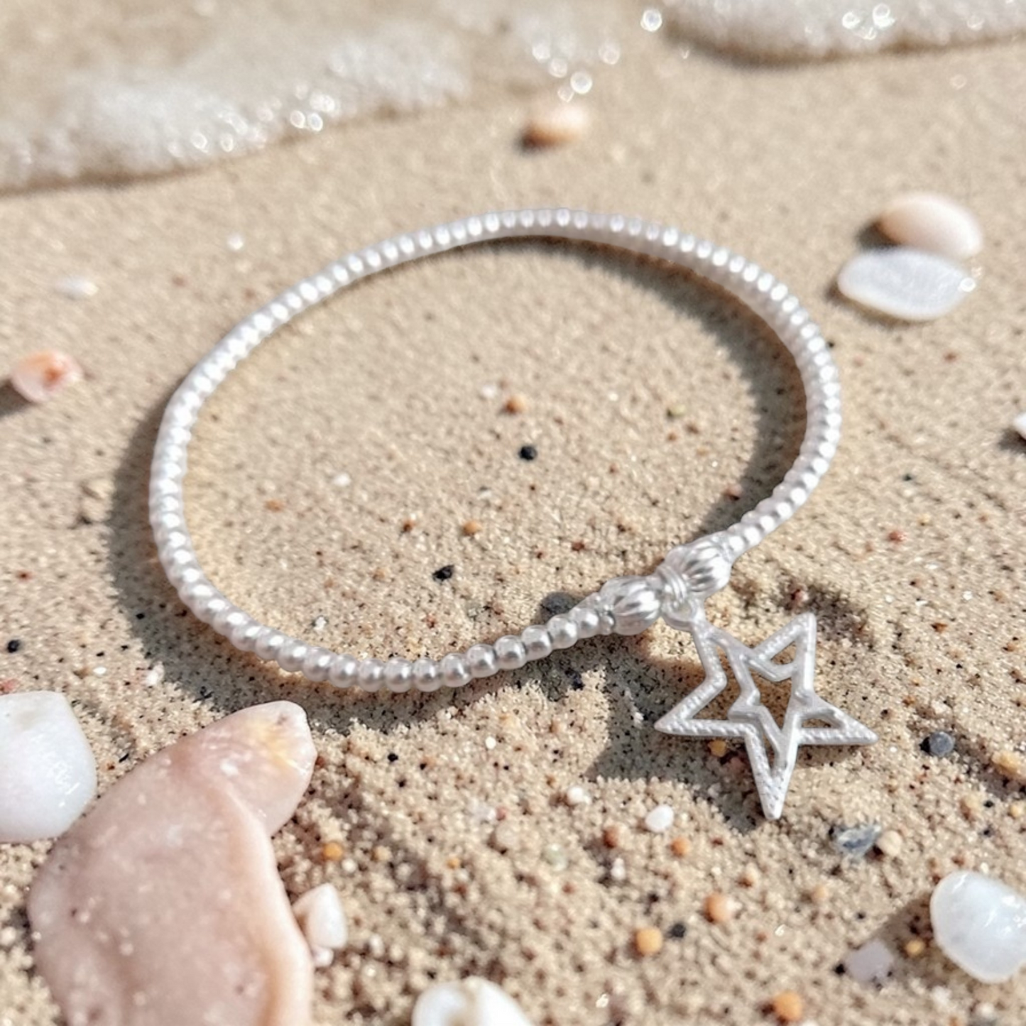 Star Silver Stretch Anklet