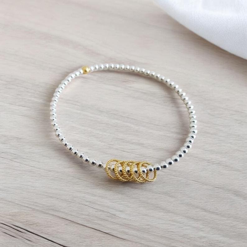 Sterling Silver Birthday Bracelet (20th, 30th, 40th, 50th, 60th, 70th, 80th or 90th birthday)