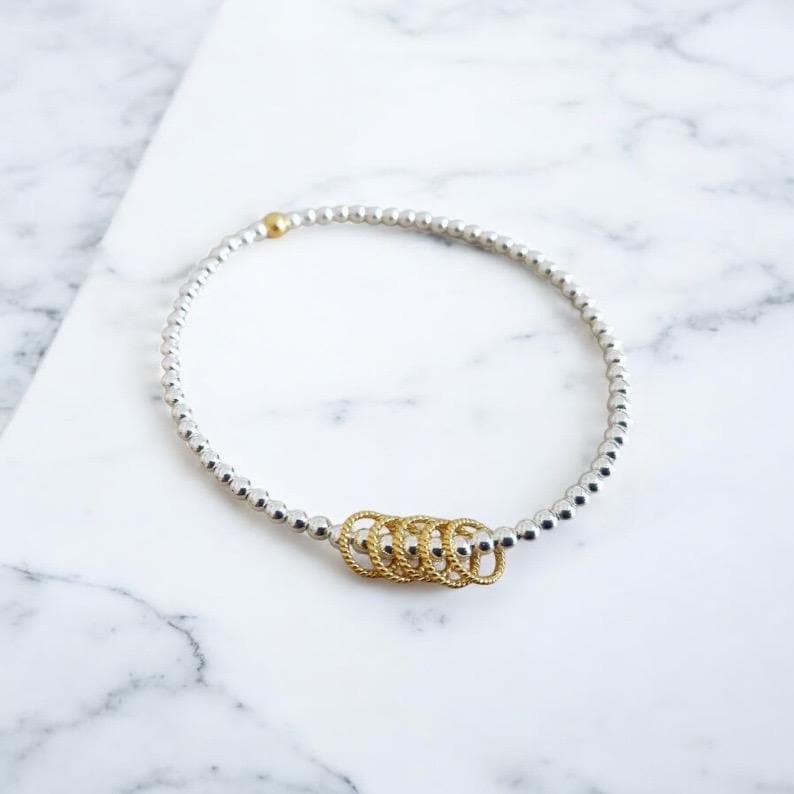 Sterling Silver Birthday Bracelet (20th, 30th, 40th, 50th, 60th, 70th, 80th or 90th birthday)