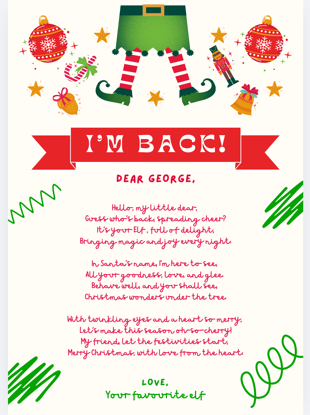 Personalised Nice List Certificate, Letter From Santa, Elf Arrival or Goodbye Letter