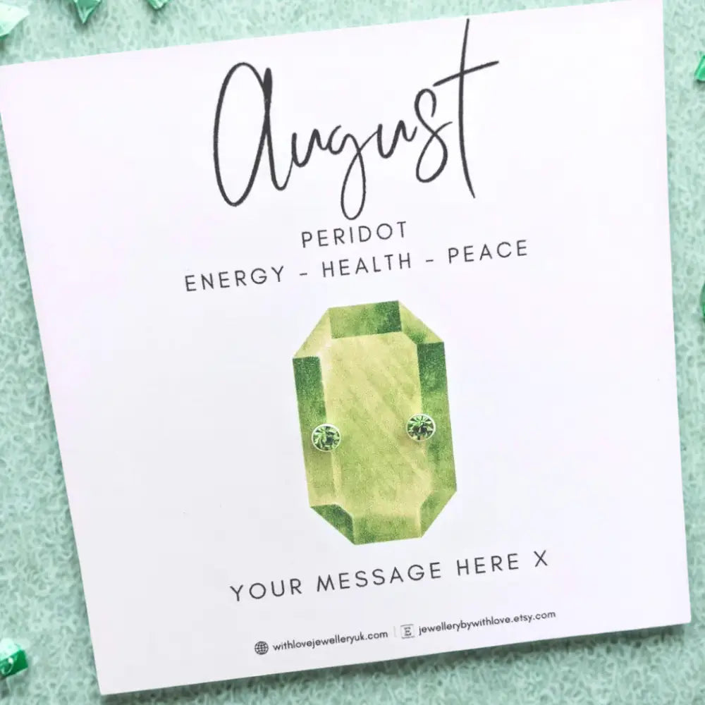 Sterling Silver August Birthstone Bracelet (Peridot)