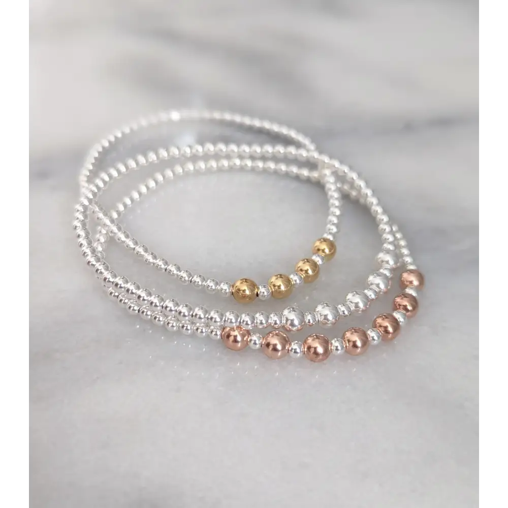 Sterling Silver Beaded Birthday Bracelet (20th 30th 40th 50th 60th 70th 80th or 90th birthday) - Bracelets