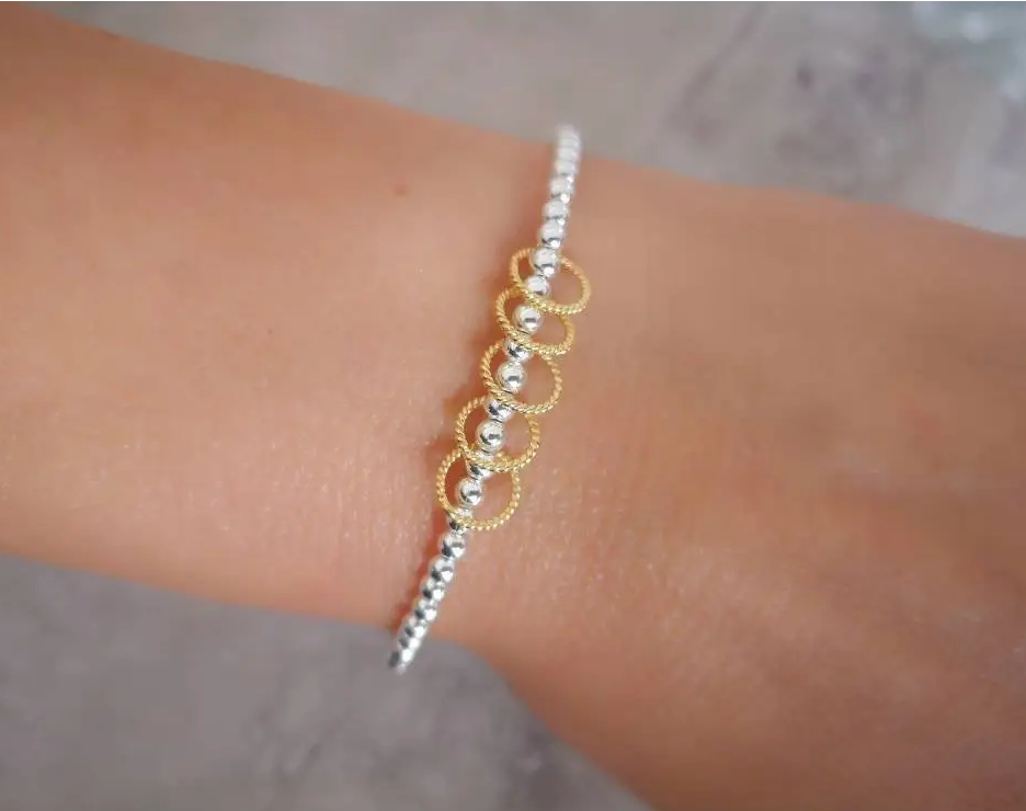 Sterling Silver Birthday Bracelet (20th, 30th, 40th, 50th, 60th, 70th, 80th or 90th birthday) With Love Jewellery UK