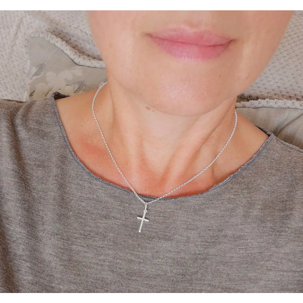 Sterling Silver Cross Necklace With Love Jewellery UK