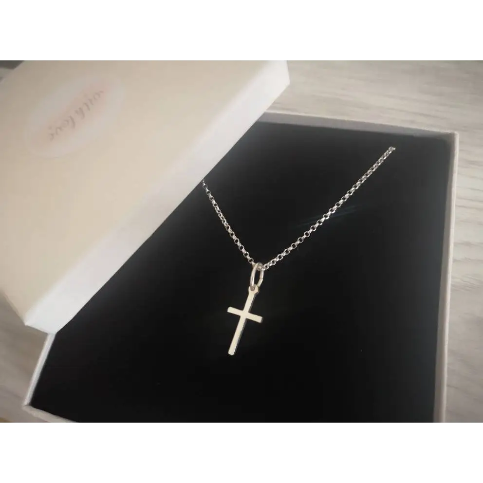 Sterling Silver Cross Necklace With Love Jewellery UK