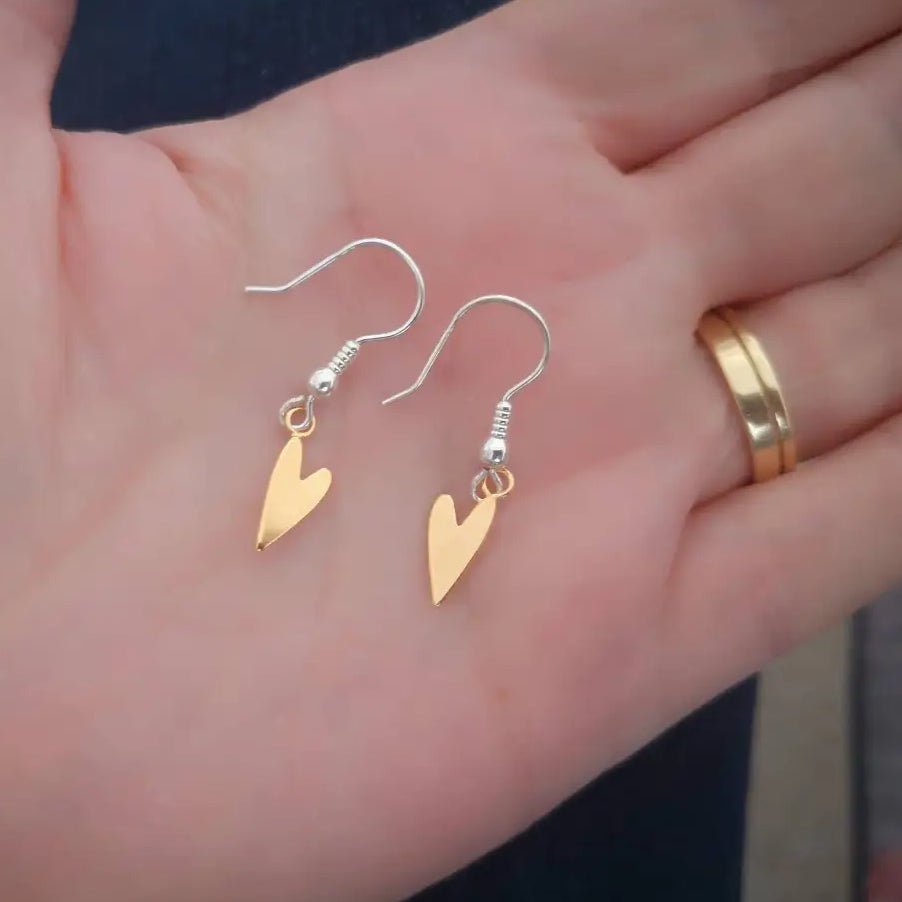 Sterling Silver Heart Drop Earrings With Love Jewellery UK