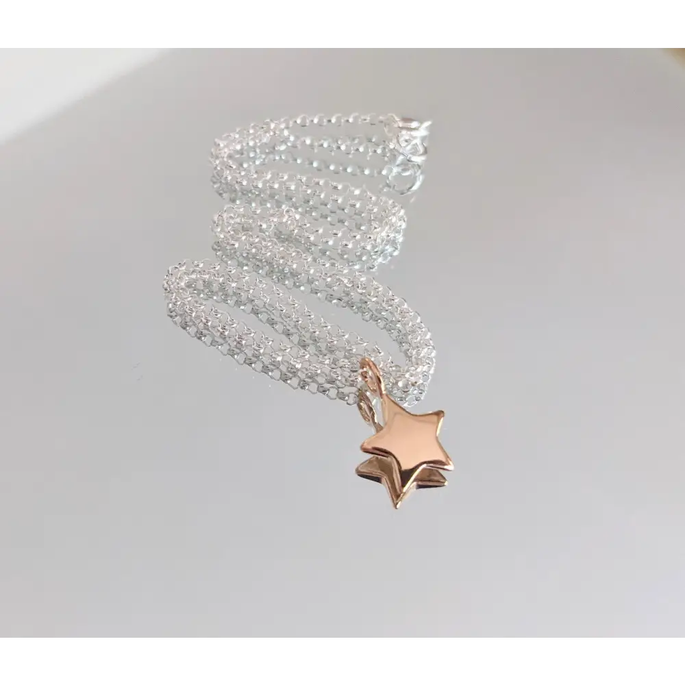 Sterling Silver Star Necklace With Love Jewellery UK