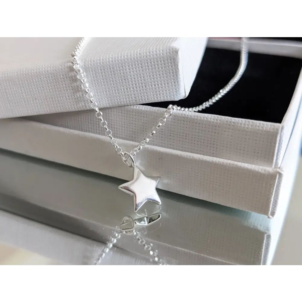 Sterling Silver Star Necklace With Love Jewellery UK