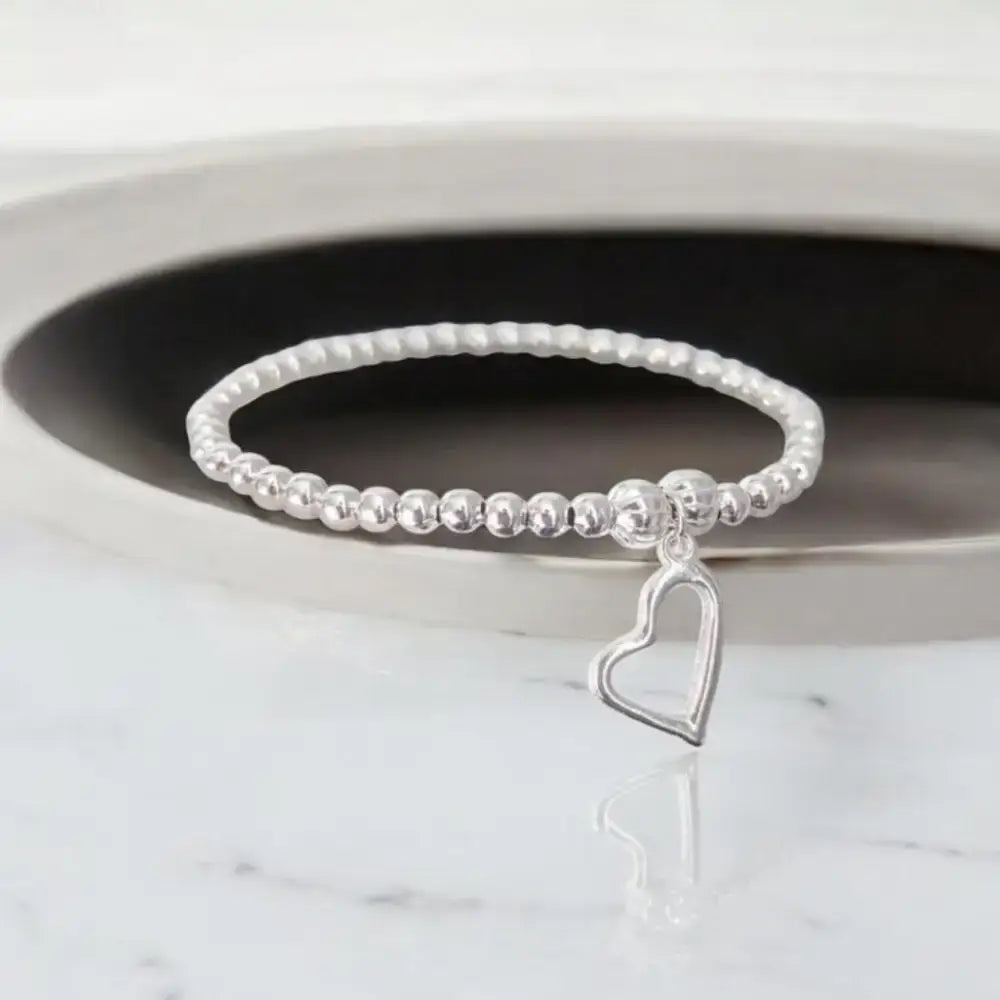 Thank You Teacher/Nursery Teacher/Teaching Assistant/Childminder Silver Stretch Beaded Bracelet Bracelets