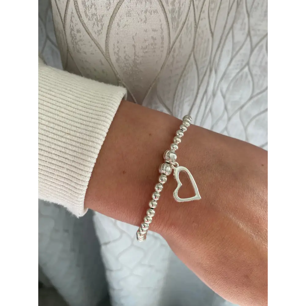 ‘Thank You’ Silver Stretch Beaded Bracelet - Bracelets