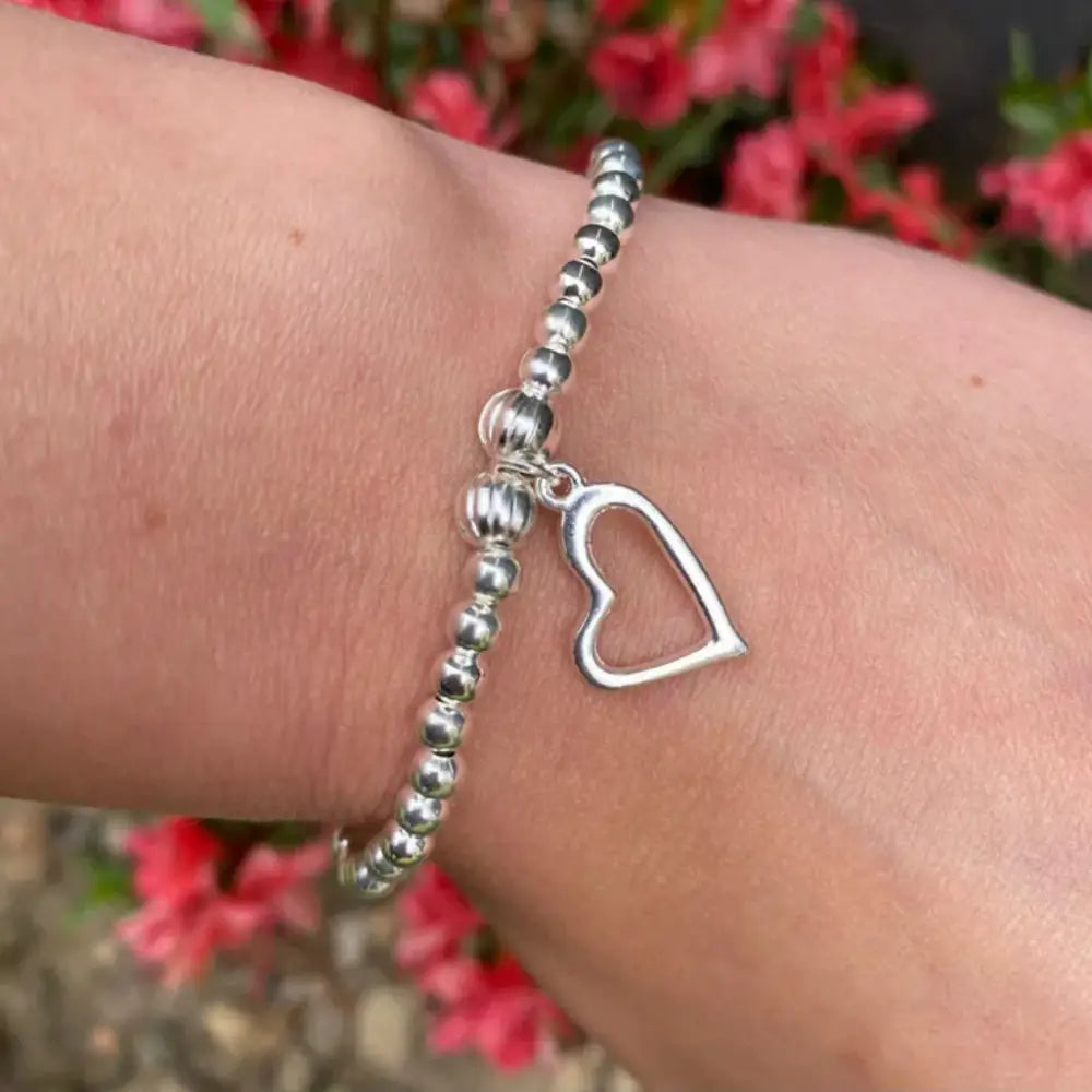 Thank You Teacher/Nursery Teacher/Teaching Assistant/Childminder Silver Stretch Beaded Bracelet Bracelets