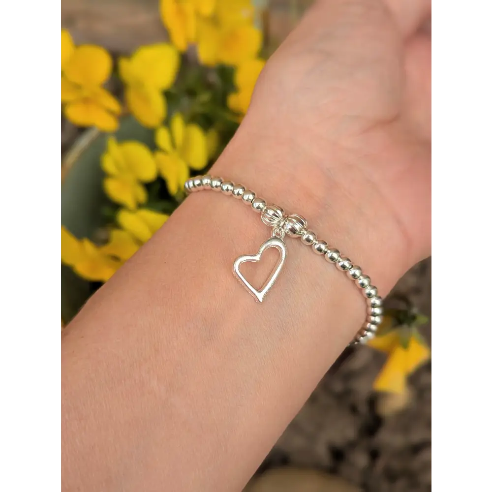Thank You Teacher/Nursery Teacher/Teaching Assistant/Childminder Silver Stretch Beaded Bracelet - Bracelets