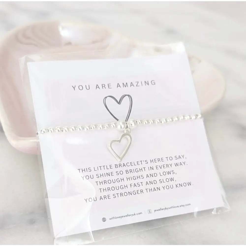 ‘You Are Amazing’ Silver Stretch Beaded Bracelet - Bracelets