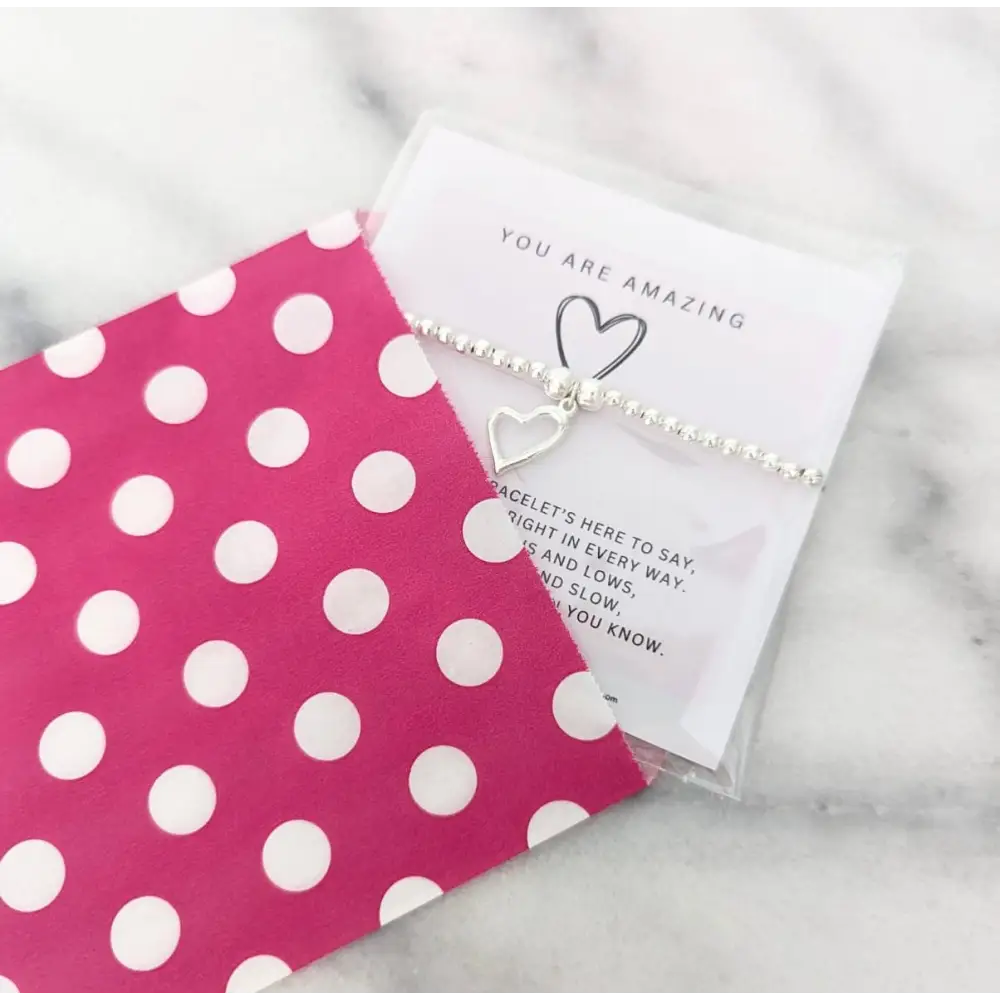 ‘You Are Amazing’ Silver Stretch Beaded Bracelet - Bracelets