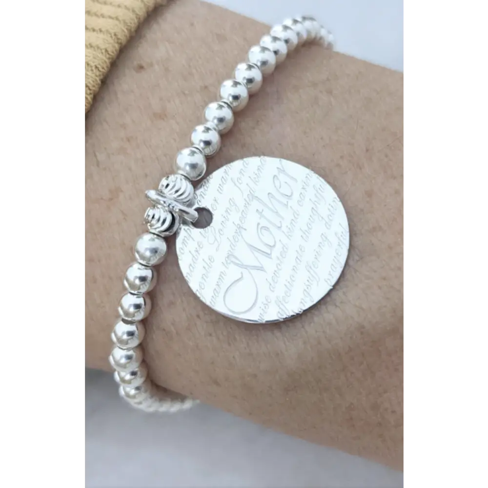 Sterling Silver Mother Bracelet With Love Jewellery UK