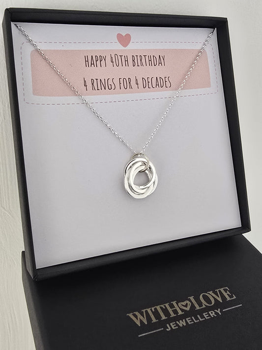 Sterling Silver 40th Birthday Necklace