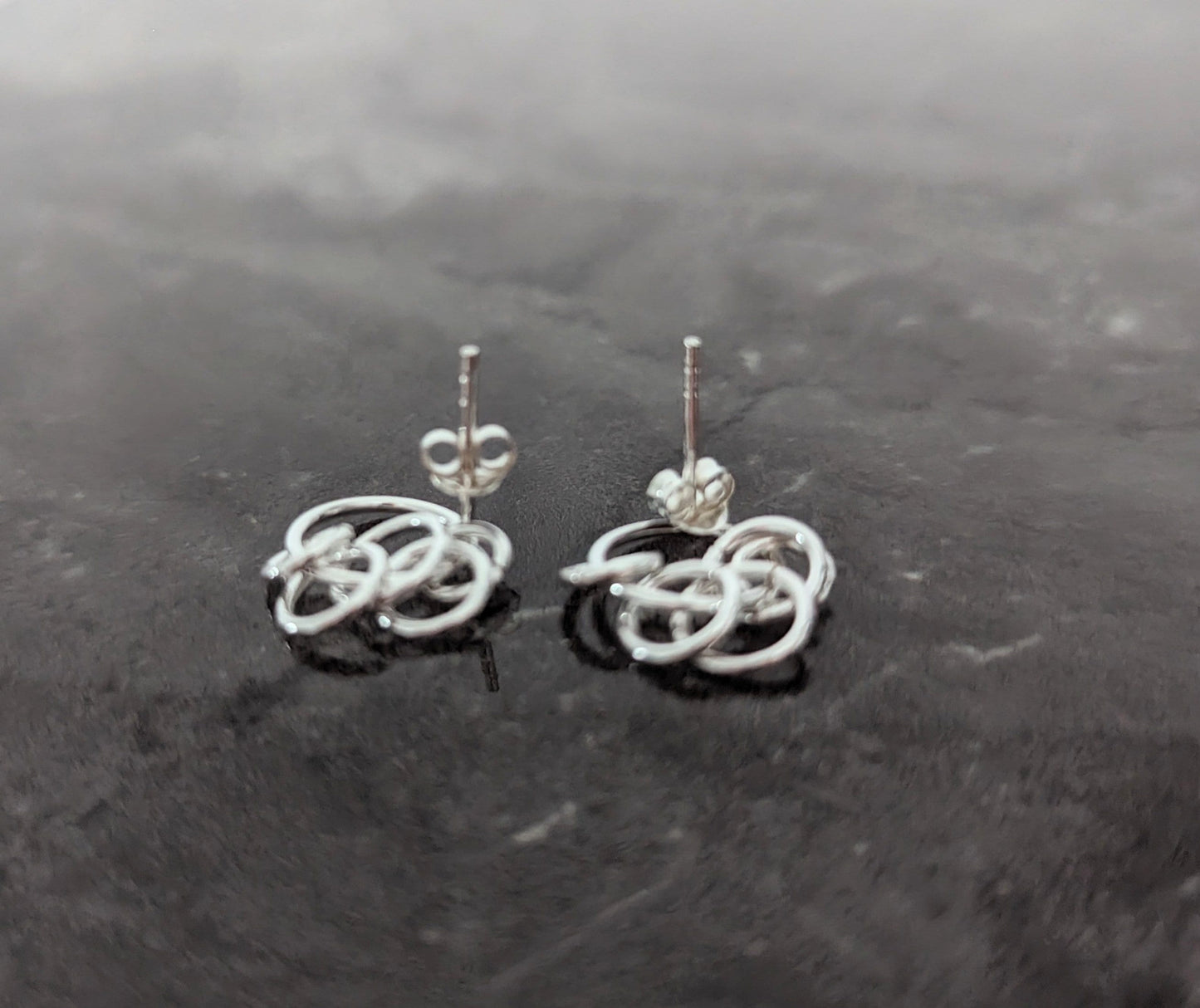 5 Rings 50th Birthday Sterling Silver Earrings | FREE Personalised Message Card