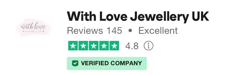 4.8-star rated jewelry box with a green ’verified company’ label, featuring elegant gold accents and a sleek black exterior.