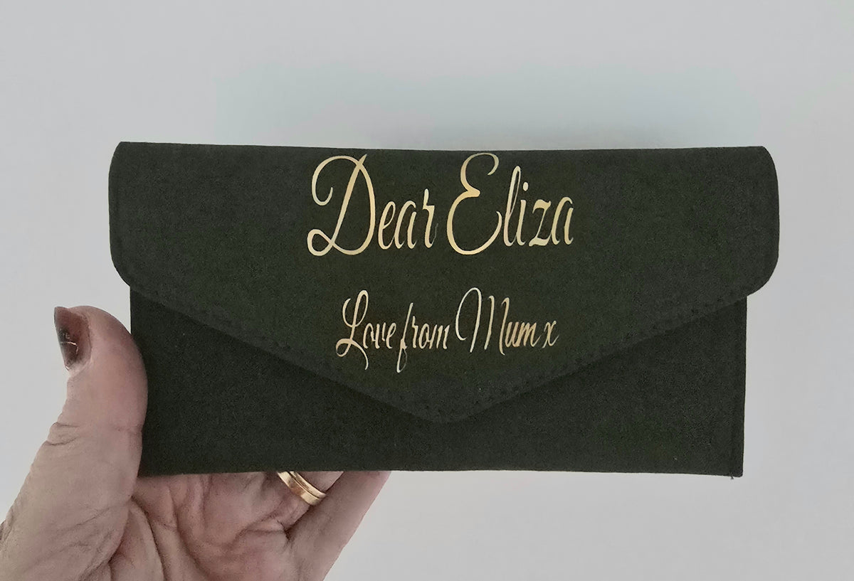 Personalised Velvet Christmas Money Envelope