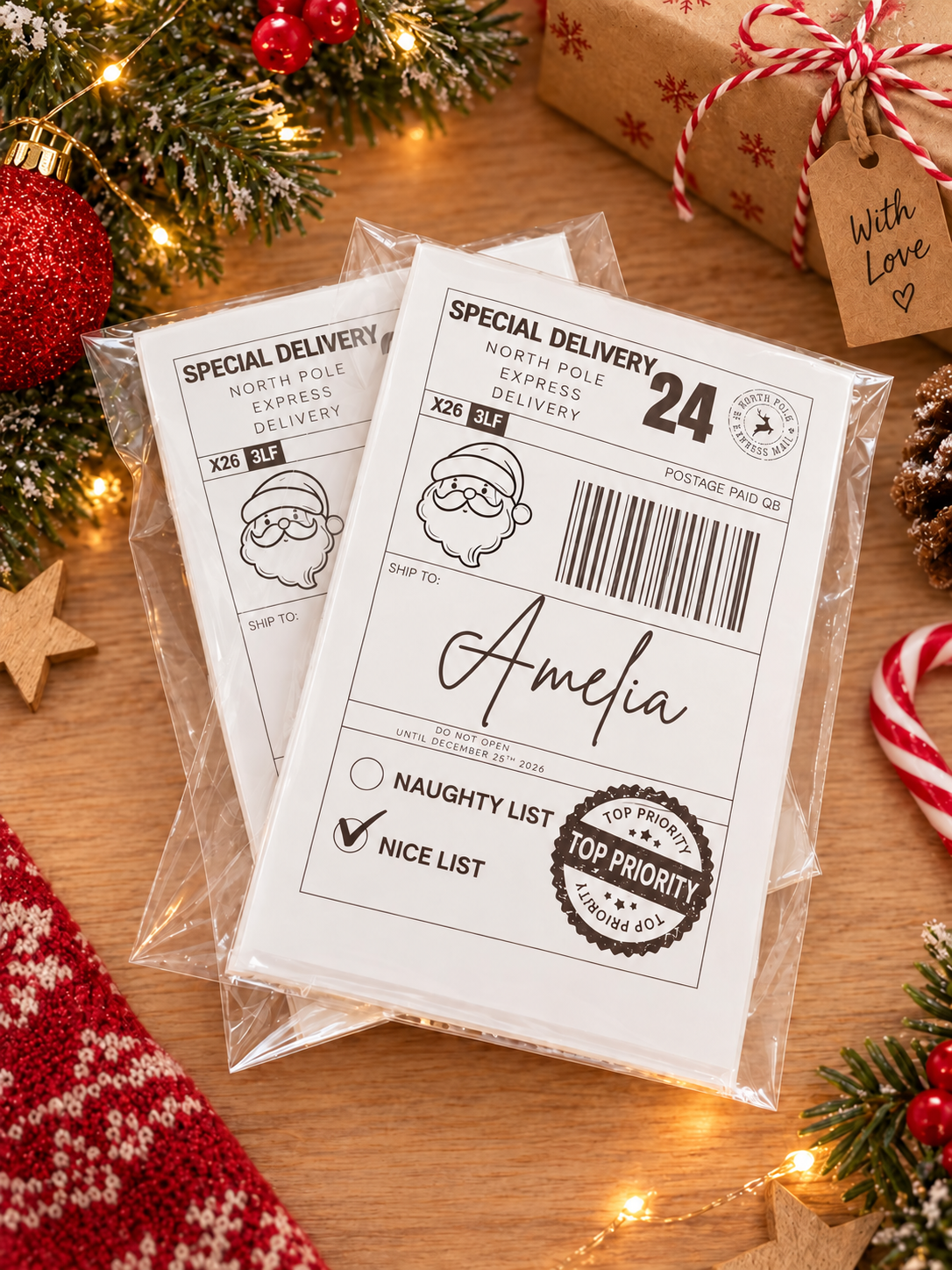 Personalised Christmas Gift Postage Labels