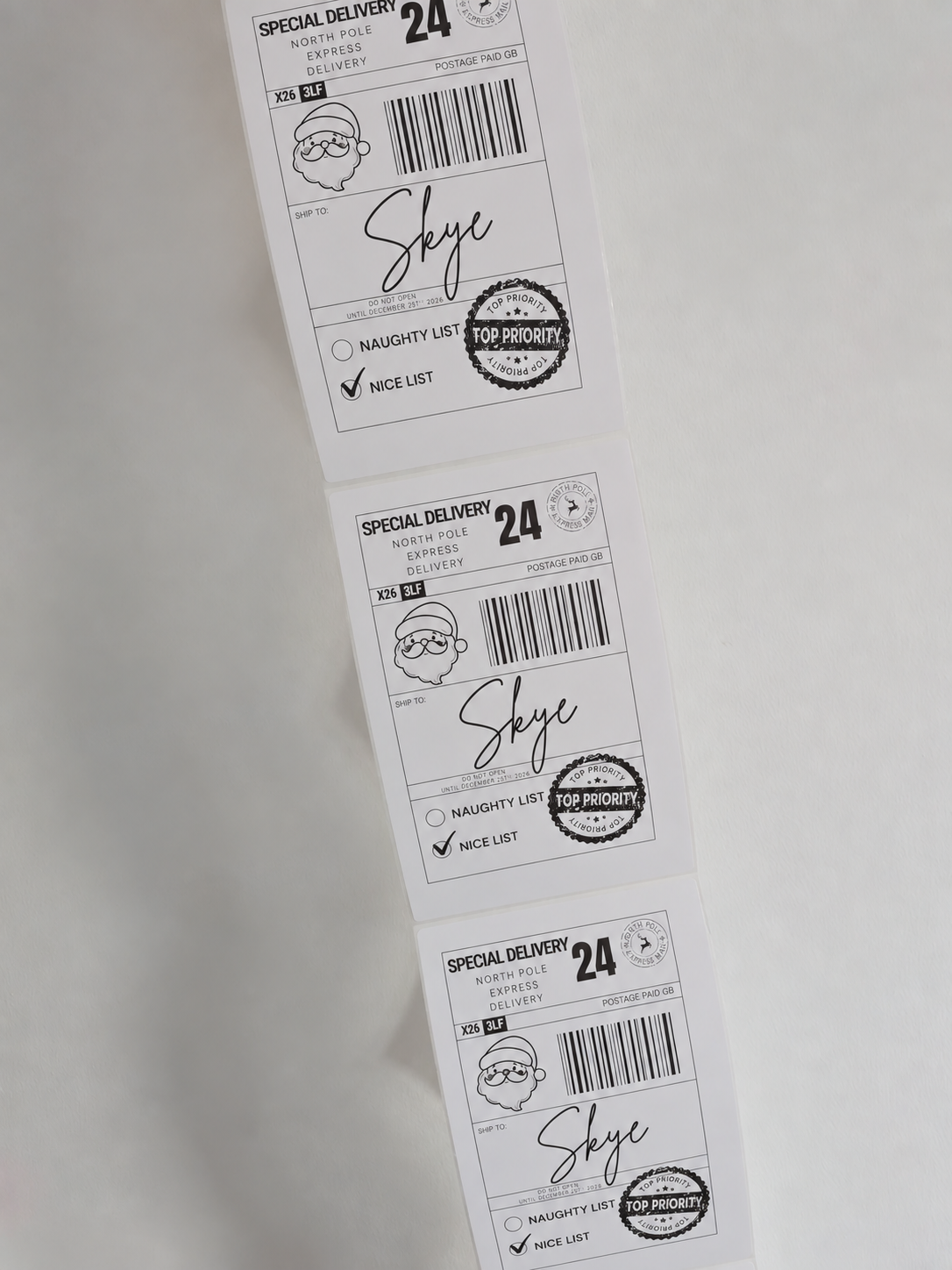 Personalised Christmas Gift Postage Labels