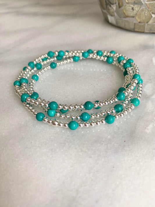 Turquoise and sterling silver bracelet