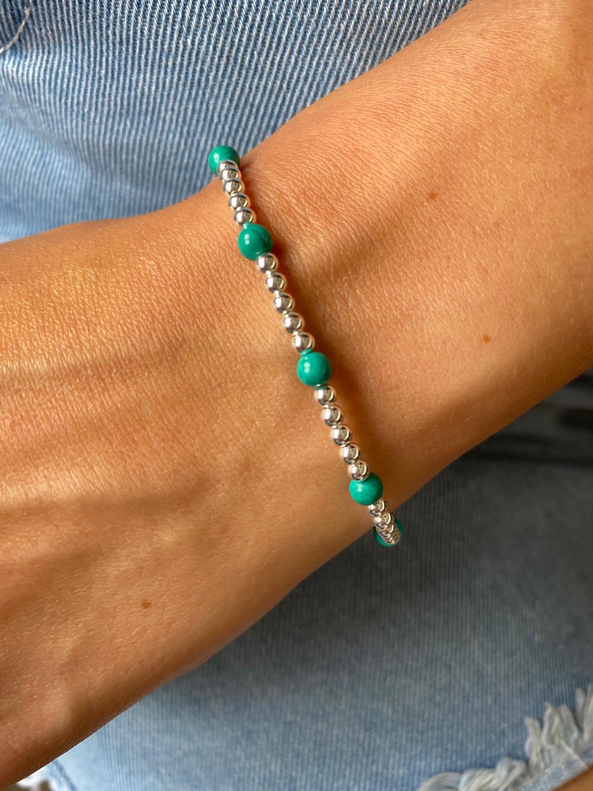 Turquoise and Sterling Silver Bracelet With Love Jewellery UK