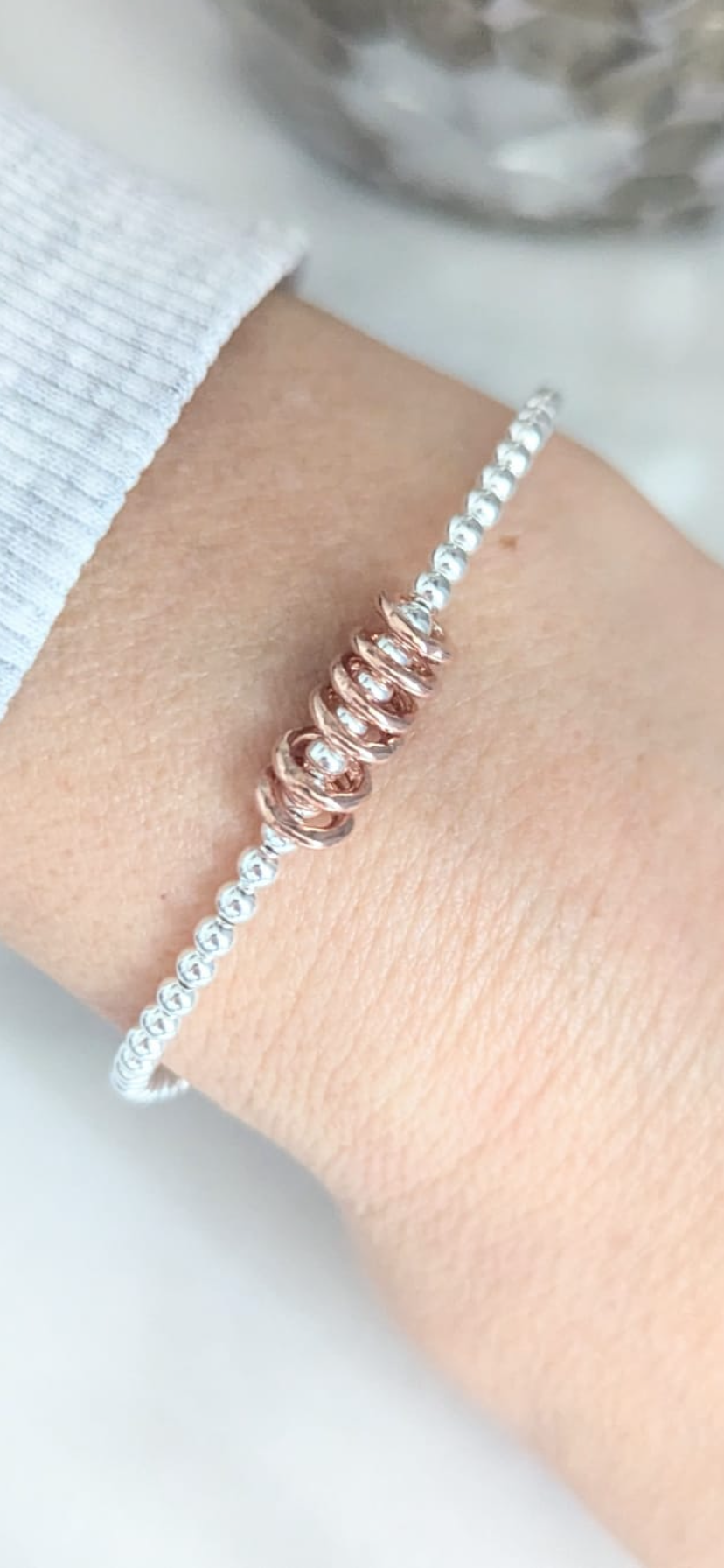 Sterling Silver Birthday Bracelet (20th, 30th, 40th, 50th, 60th, 70th, 80th or 90th birthday)