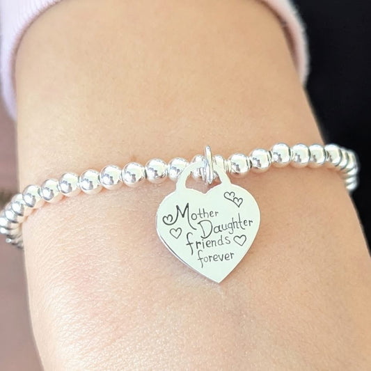 Sterling Silver Mother and Daughter Bracelet