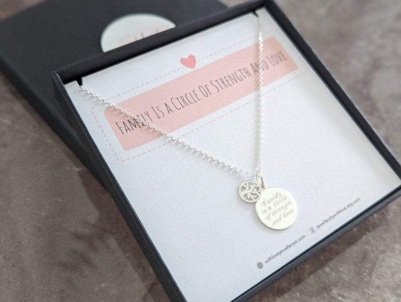 Sterling Silver Family Charm Necklace