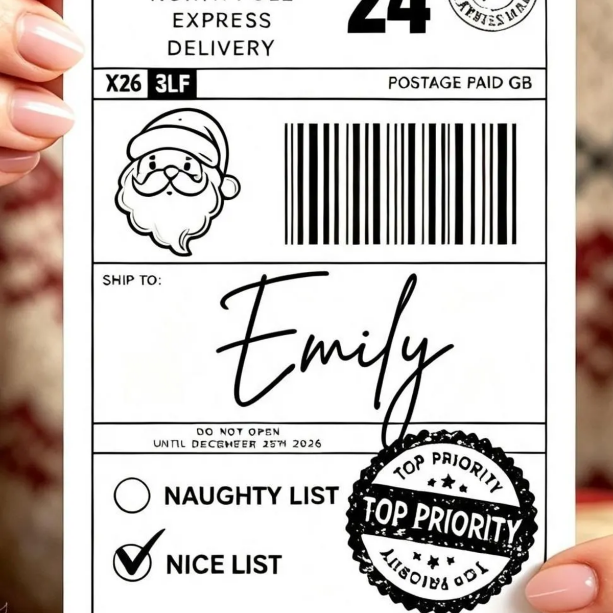 Personalised Christmas Gift Postage Labels