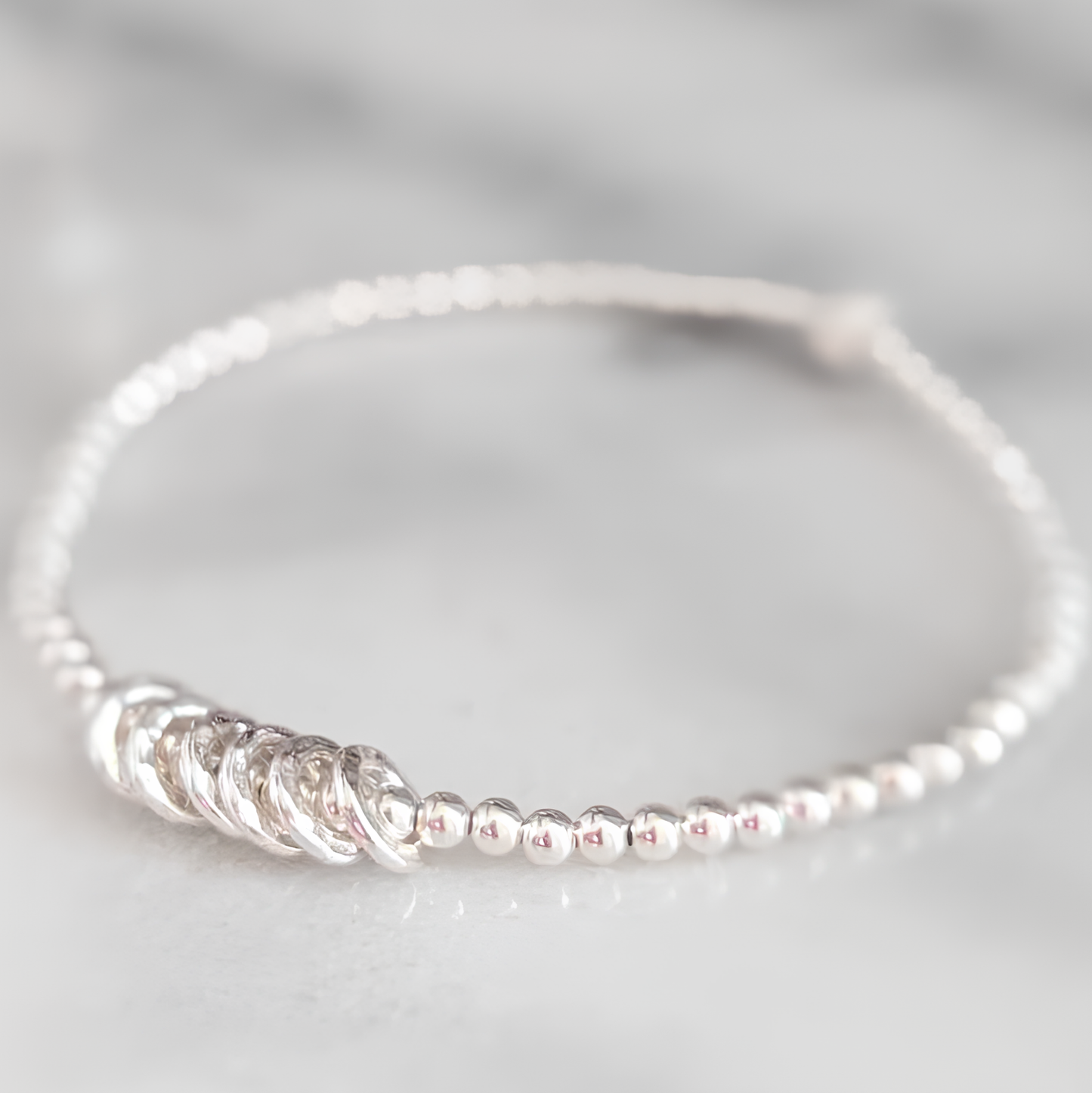Sterling Silver Birthday Bracelet (20th, 30th, 40th, 50th, 60th, 70th, 80th or 90th birthday)