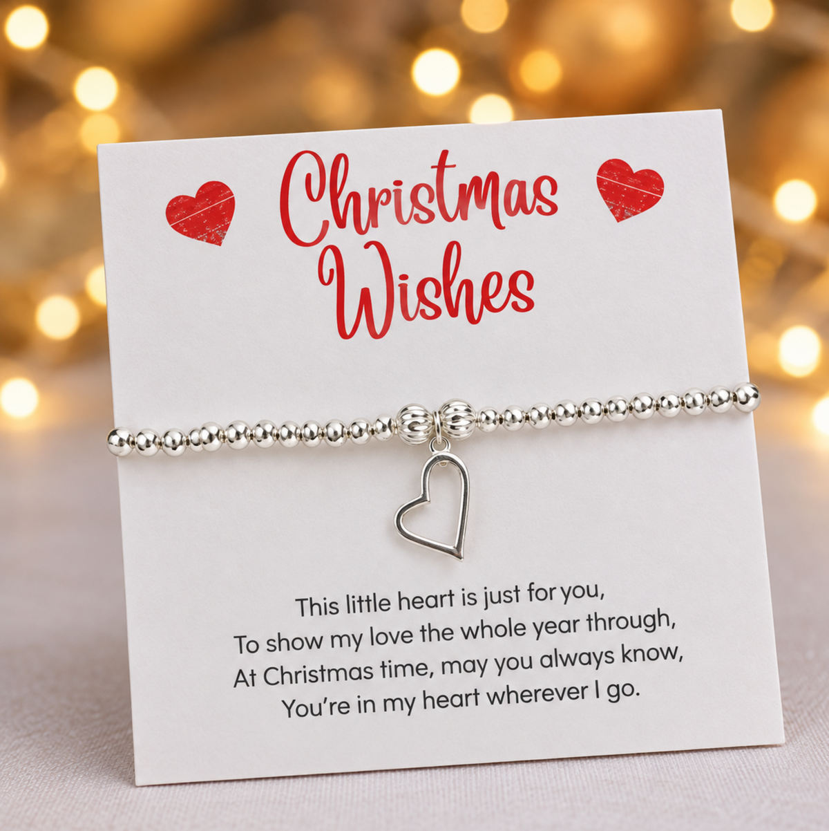 Christmas Wishes Heart Bracelet