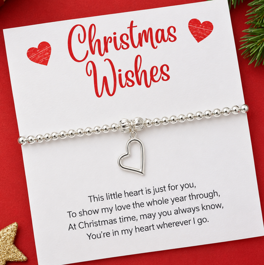 Christmas Wishes Heart Bracelet