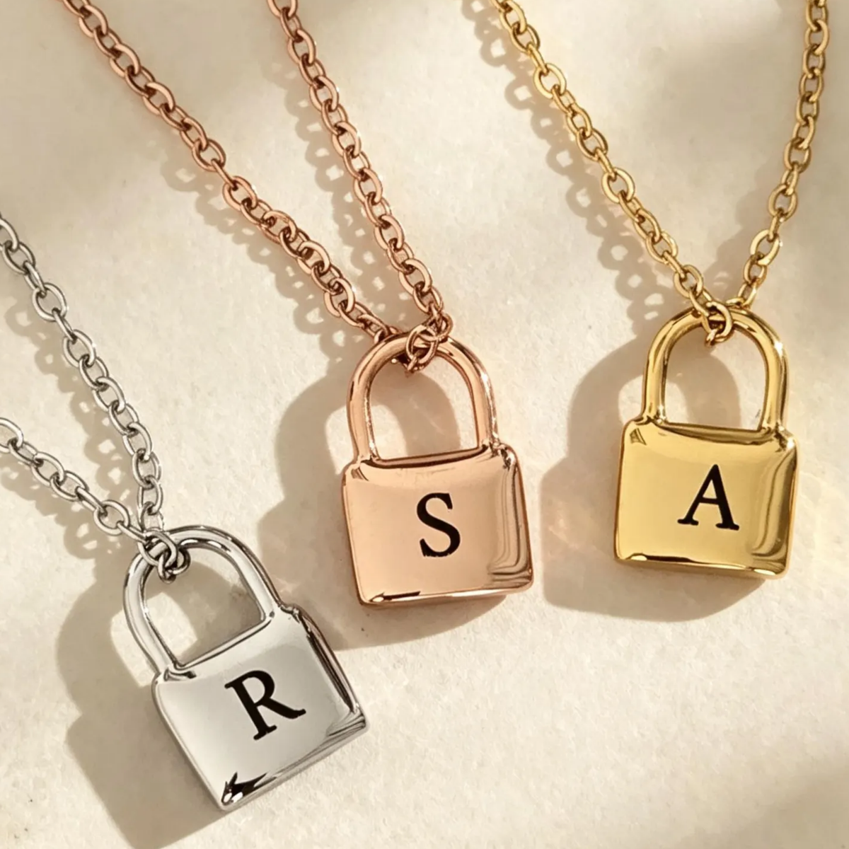 Personalised Initial Padlock Necklace