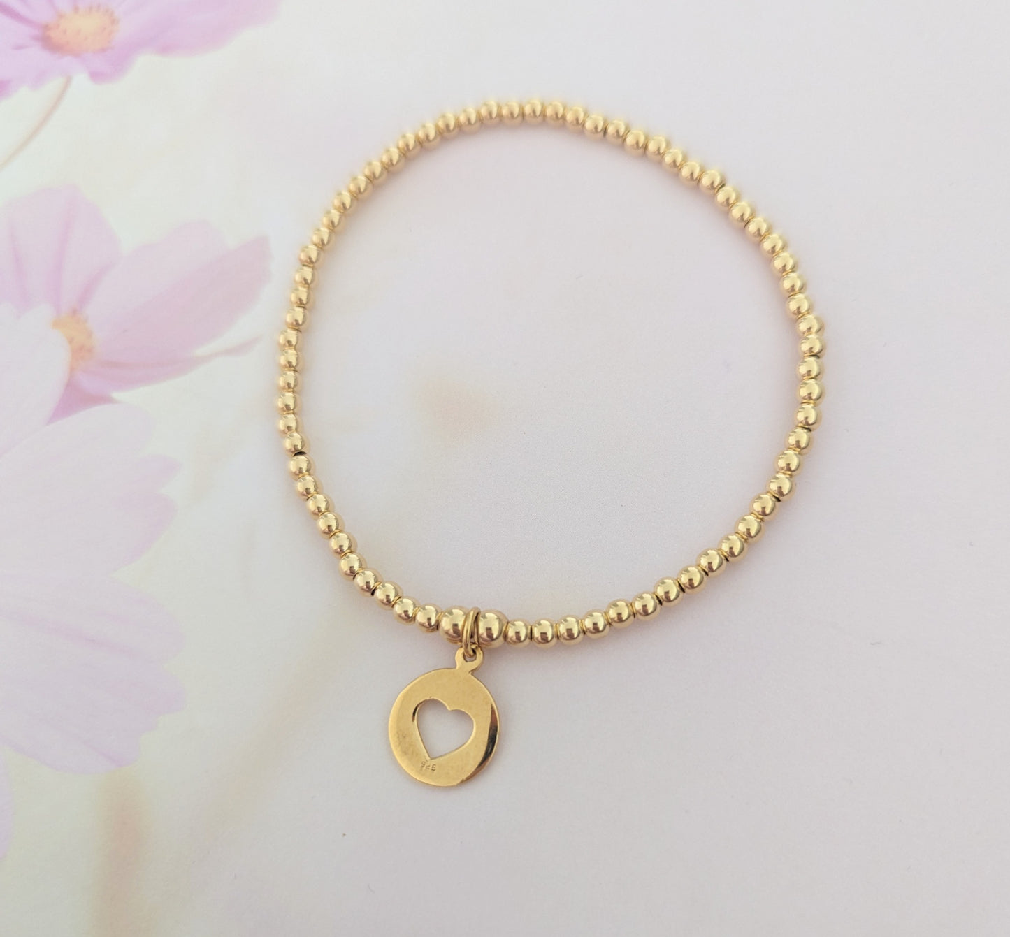 Gold Heart Charm Bracelet With Love Jewellery UK