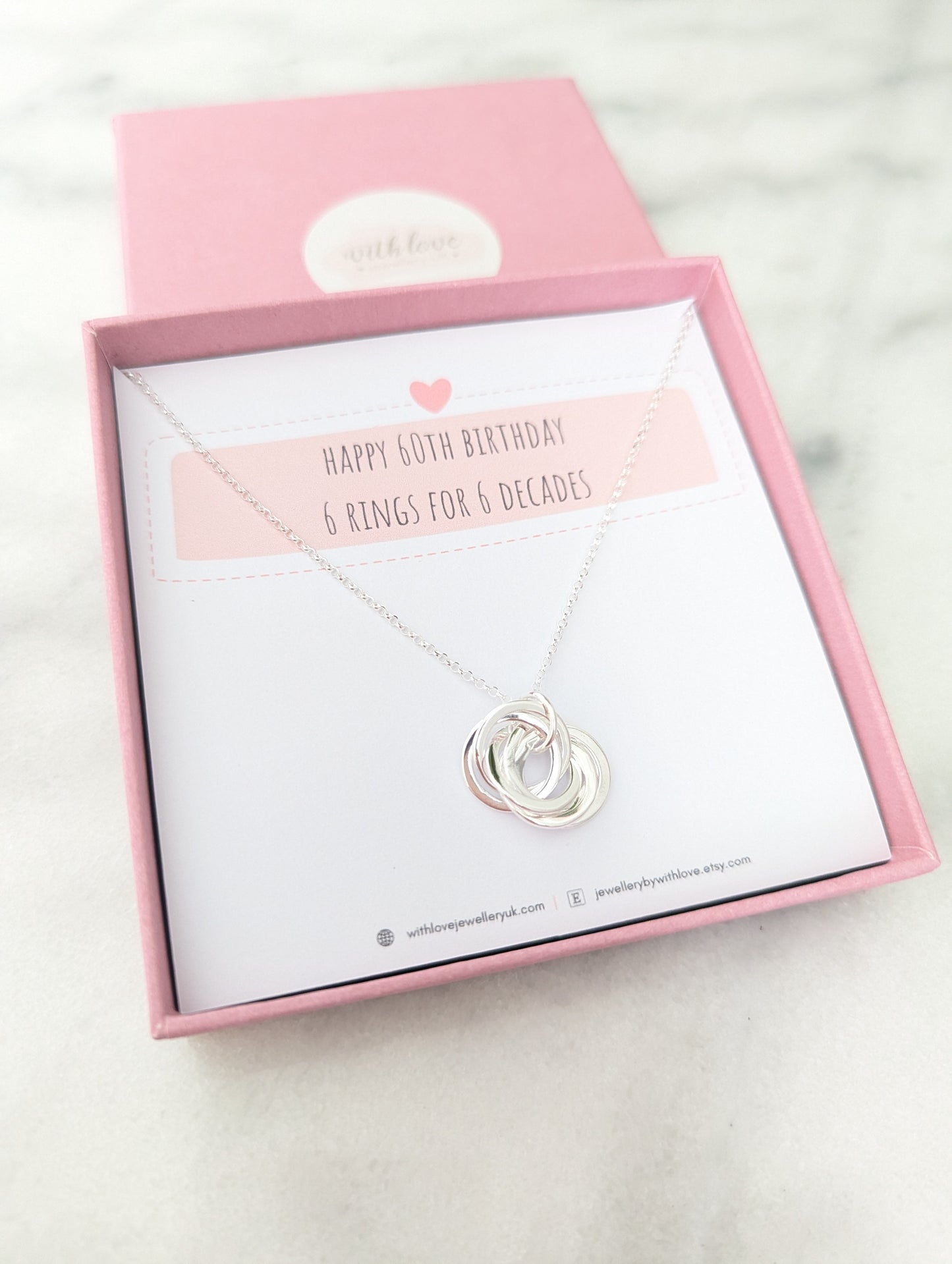 Sterling Silver 60th Birthday Necklace