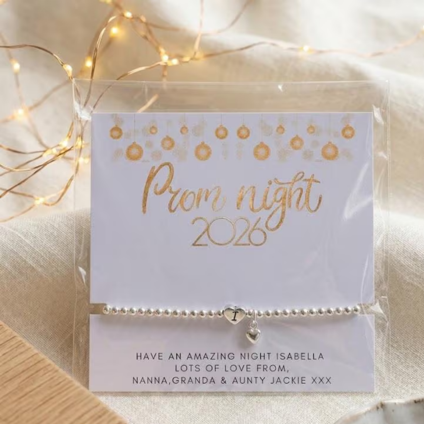 Prom Night 2026 Silver Filled Heart Initial Bracelet
