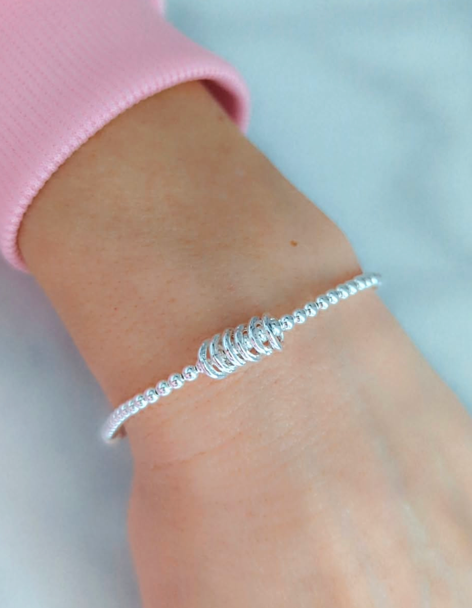 Sterling Silver Birthday Bracelet (20th, 30th, 40th, 50th, 60th, 70th, 80th or 90th birthday)