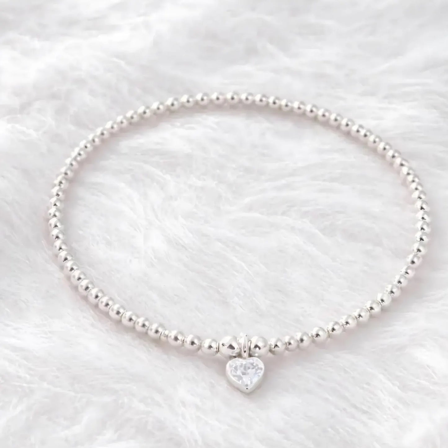 April Heart Birthstone Crystal Bracelet/Earrings