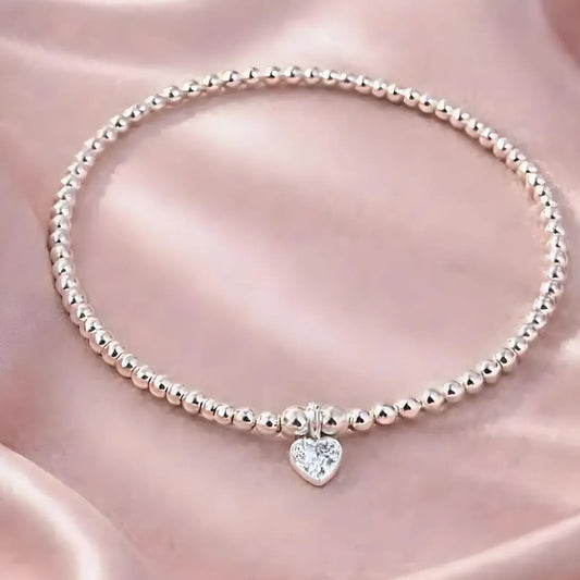 April Heart Birthstone Crystal Bracelet/Earrings