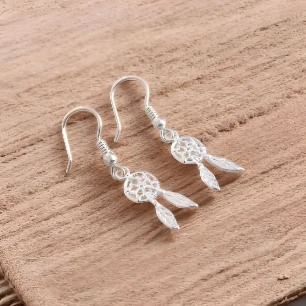 Dreamcatcher Sterling Silver Drop Earrings Earrings