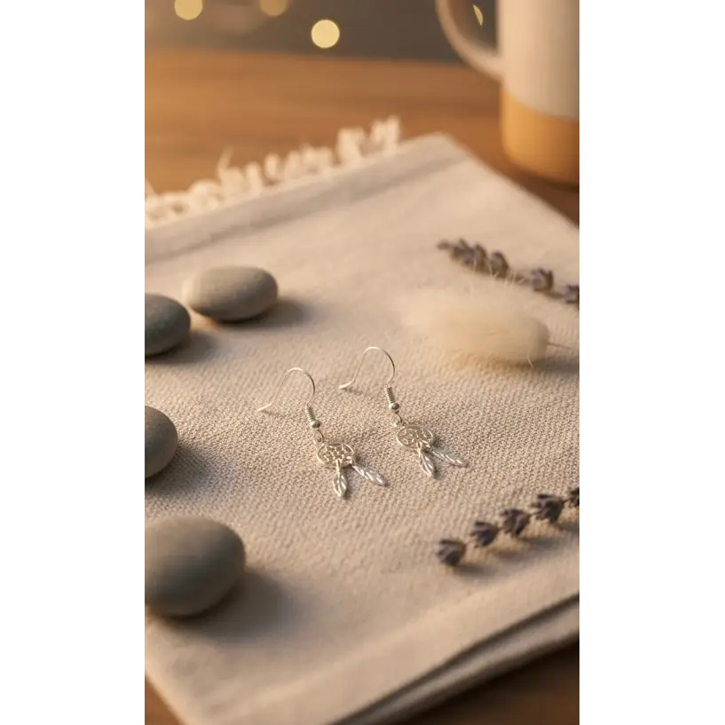 Dreamcatcher Sterling Silver Drop Earrings - Earrings