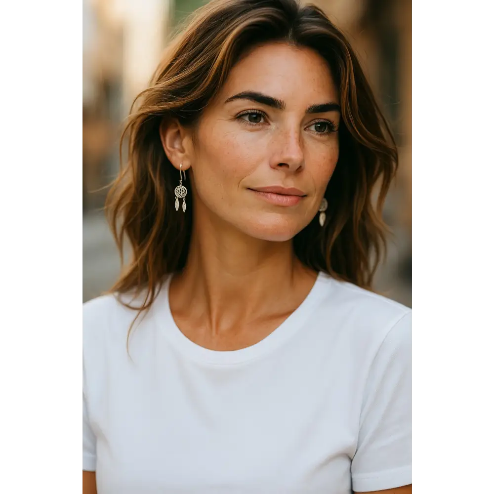 Dreamcatcher Sterling Silver Drop Earrings Earrings