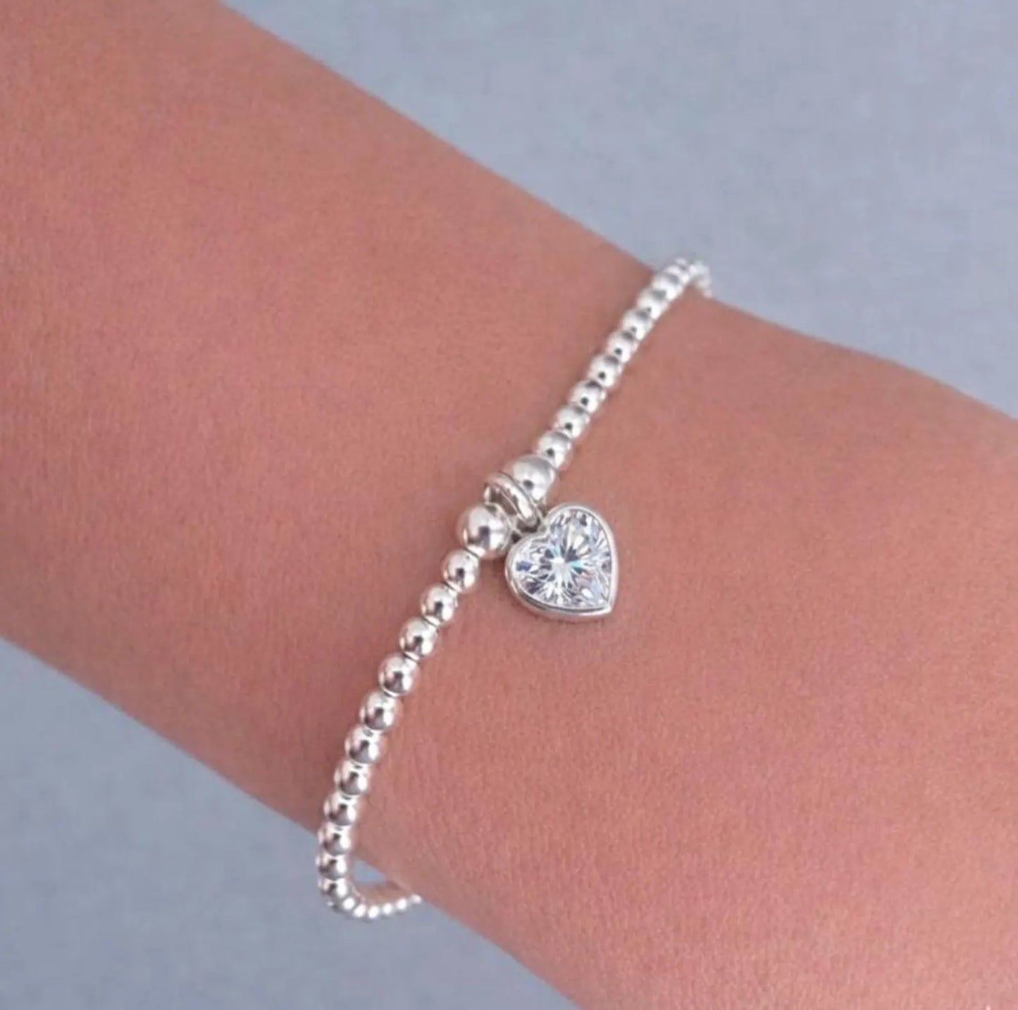 April Heart Birthstone Crystal Bracelet/Earrings